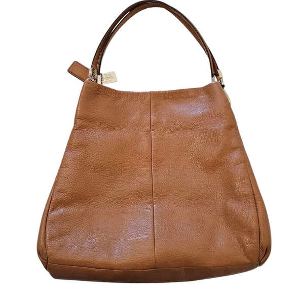 COACH Madison Phoebe Brown Leather 3 Compartment Slouchy Shoulder Bag - Picture 3 of 11